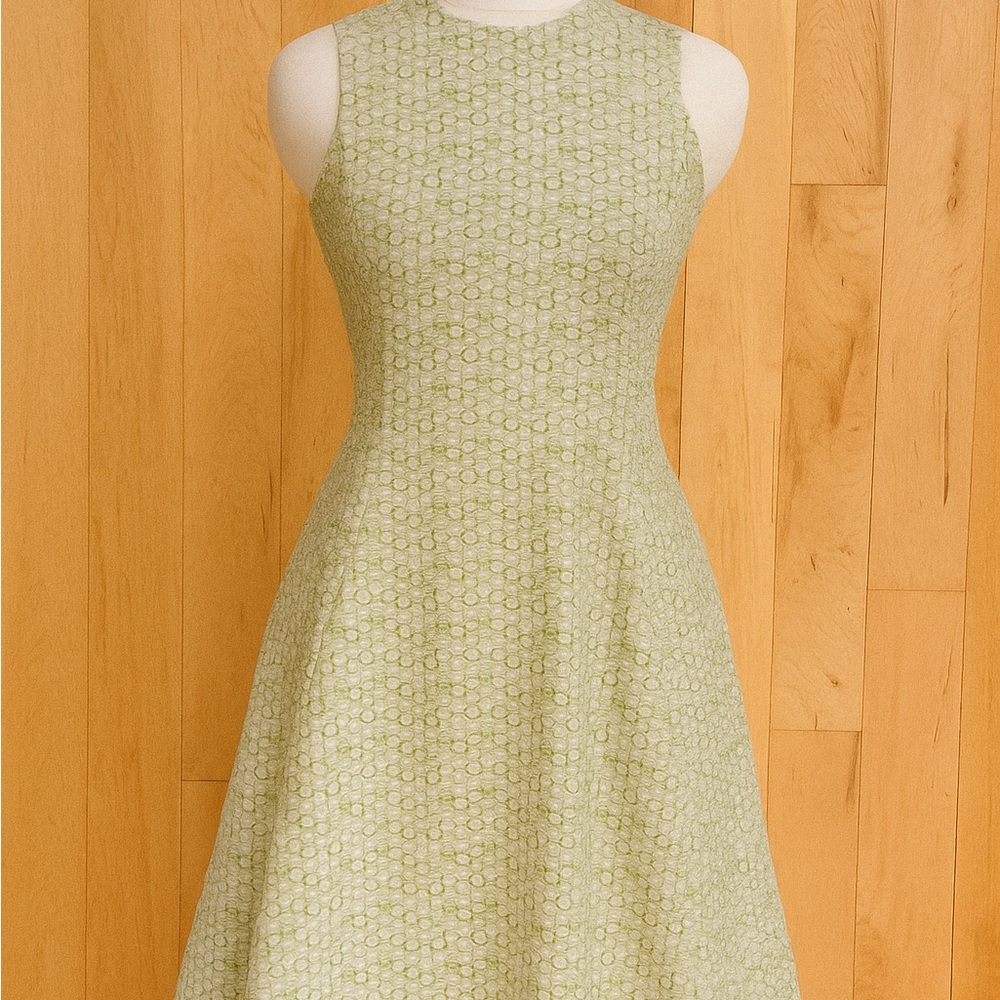 Muse Light Green Patterned Midi Dress